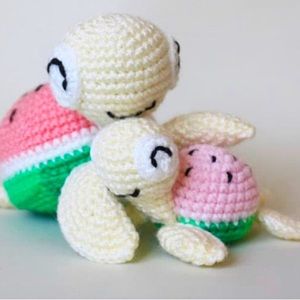 Mama and baby watermelon turtles
